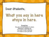 School Counseling Confidentiality Poster - Orange