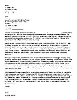 Cover letter for college admissions counselor position