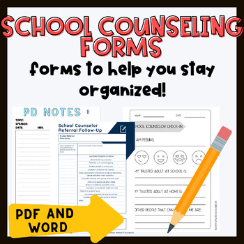 School Counseling Forms by Pawsitive School Counselor | TpT