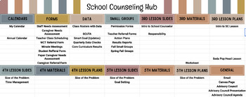 Preview of School Counseling Hub - Organization Tool