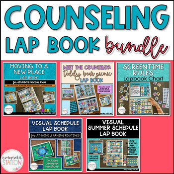 Preview of School Counseling Lap Book Bundle - Feelings, Moving, Screen Time, Schedules