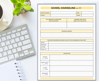Preview of School Counseling Lesson Plann ASCA (FREE)
