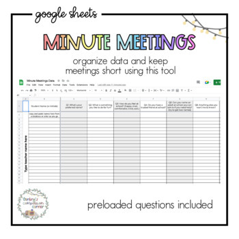 Preview of School Counseling Minute Meetings Data Chart