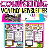 School Counseling Monthly Newsletter, Fully Editable