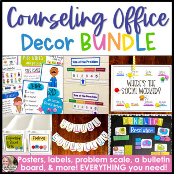 Preview of School Counseling Office Decor or Social Work Office Decor Bundle