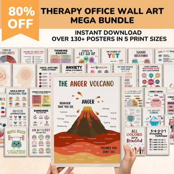 Preview of School Counseling Office Wall Decor Bundle-School Psychology-Social Work-Therapy