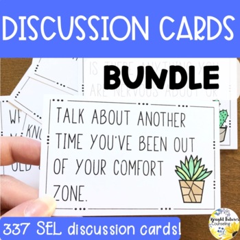 Preview of School Counseling SEL Discussion Cards Bundle