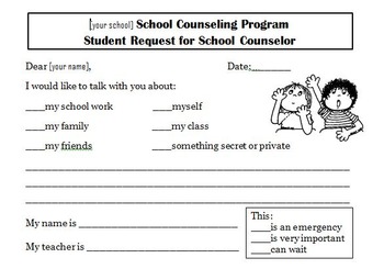 Preview of School Counseling Student Referral Form