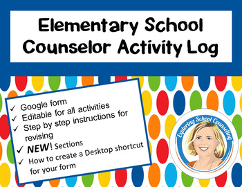 Preview of School Counselor Activity Log Elementary