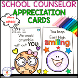 School Counselor Appreciation Greeting Cards- Editable!