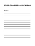 School Counselor Documentation Notes Form