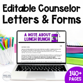 School Counselor Editable Letters Handouts and Forms for P