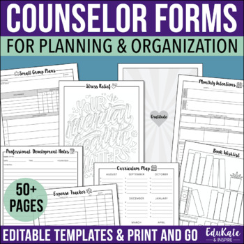 Preview of School Counselor Forms for Planning and Organization