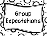 School Counselor Group Expectations SIgns [BW Dots]