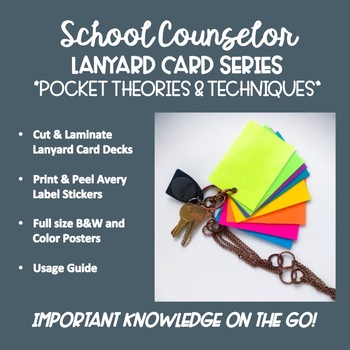 Preview of School Counselor Lanyard Card Series- Pocket Theories & Techniques