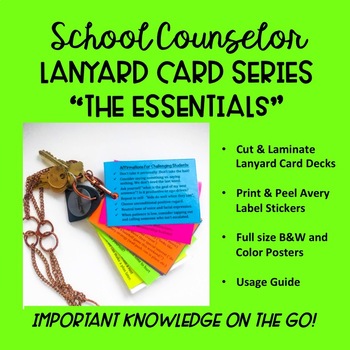 Preview of School Counselor Lanyard Card Series- The Essentials