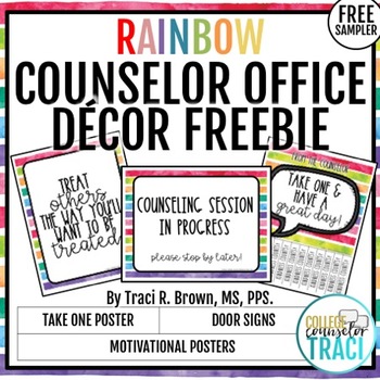 School Counselor Office Decor Freebie Rainbow By College