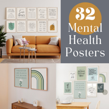 Preview of School Counselor Office Decor Posters Therapy Counseling Bulletin Board Signs