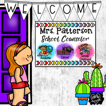 Preview of School Counselor Office Signs, Bulletin Board, Decor Editable 