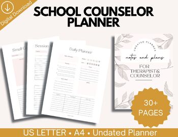 Preview of School Counselor Planner, Documentation, and Binder - Undated