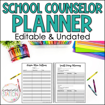 Preview of School Counseling Planner & Binder for School Counselors - Editable & Undated