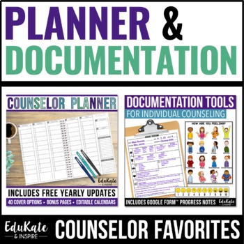 Preview of School Counselor Planner and Documentation Bundle