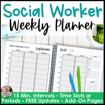 Preview of School Counselor Planner or School Social Work Planner Dated & Weekly 2024-2025