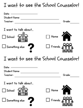 Preview of School Counselor Request Form