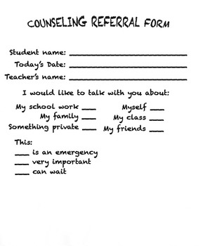 Preview of School Counselor Self-referral form