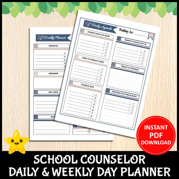 Preview of School Counselor Weekly & Daily Calendar | Notepad Day Planner, To-Do Lists