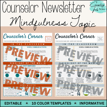 Preview of School Counselor's Corner Newsletter: Mindfulness Topic