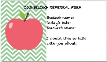 Preview of School Counselor self-referral form