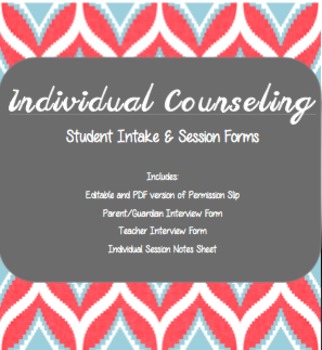 Preview of School Counselor,Individual Counseling Forms