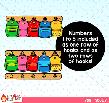 School Counting Clip Art - Counting Backpacks