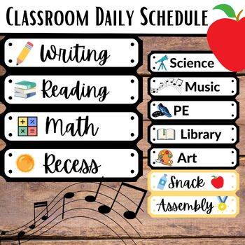 Editable School Daily Schedule Cards with Labels of the Day Centers and ...