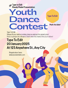 Preview of School Dance Party Contest Event  (5) Fully Customize your Flyer Ready to Edit!