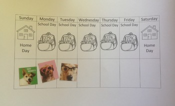 Preview of School Day * Home Day Chart for Preschoolers
