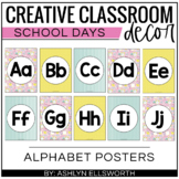 School Days Alphabet Posters | Bright Pastel Classroom Dec