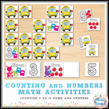 Preview of School Days Counting & Numbers Math Activities for Preschool, Pre-K, and Daycare