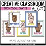 School Days Hand Signal Posters | Bright Pastel Classroom 