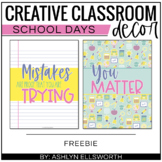 School Days Poster Freebie | Bright Pastel Decor Theme