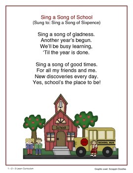 School Days - Songs, Poems and Fingerplays by 123 Learn Curriculum