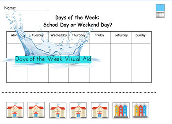 Preview of School Days and Home Days-Weekly Calendar: Visual Aid ["A Fine, Fine School"]