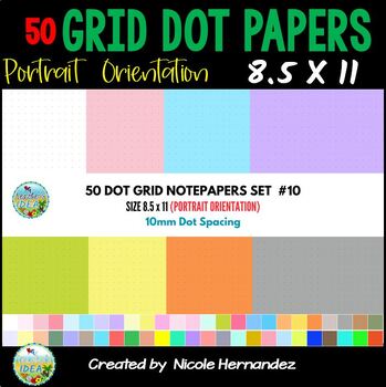 10mm Dot Grid Notebook: Dotted Note Paper, 120 Pages, 8.5 x 11 Inches