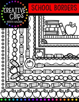 Preview of School Doodle Borders {Back to School Clipart, School Supply Clipart}