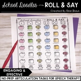 School Doodles ROLL & SAY: No-PREP Print and Go tasks with