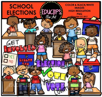 Preview of School Elections Clipart Bundle {Educlips Clipart}