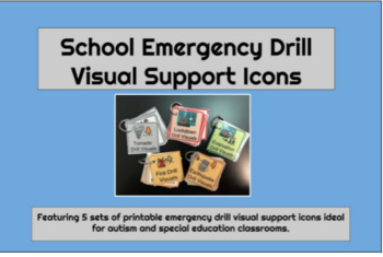 Preview of School Emergency Drills Visual Support Cards BUNDLE for Autism, Life Skills