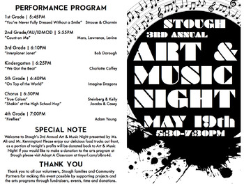 Preview of School Event Advertisement (Program & Map) Art & Music Night