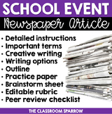School Event Newspaper Article (peer review, template, & e